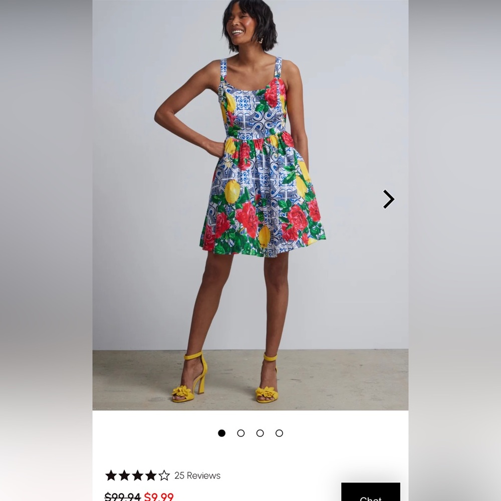 New York & Co. Lemon Tile Dress